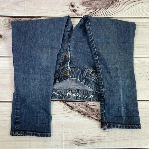Express Jeans Blue Crop Jean Leggings Size 0 - Picture 6 of 15